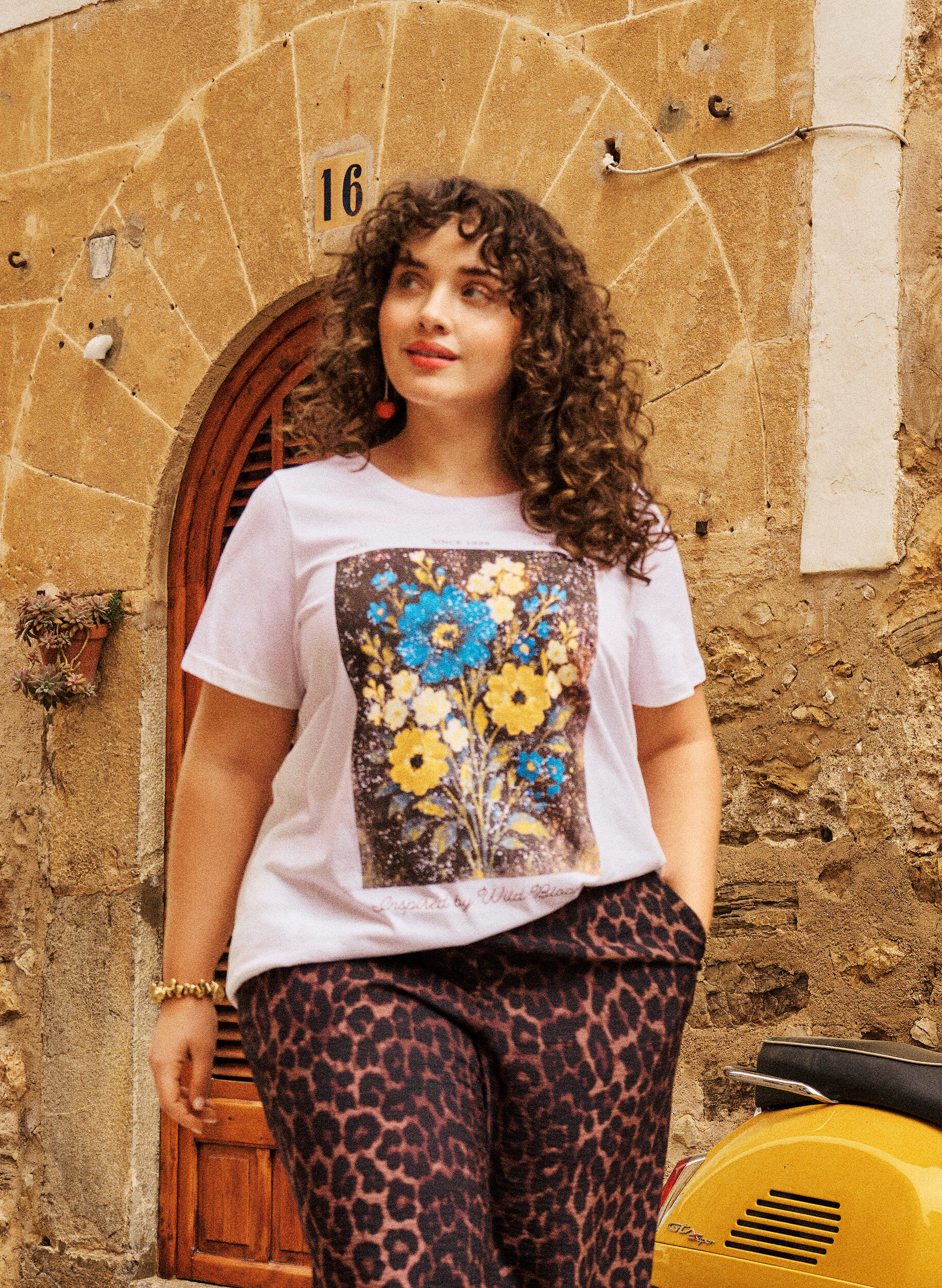 ZizziPuuvillainen T-paita etupainatuksella, Valkoinen, Image image number 0