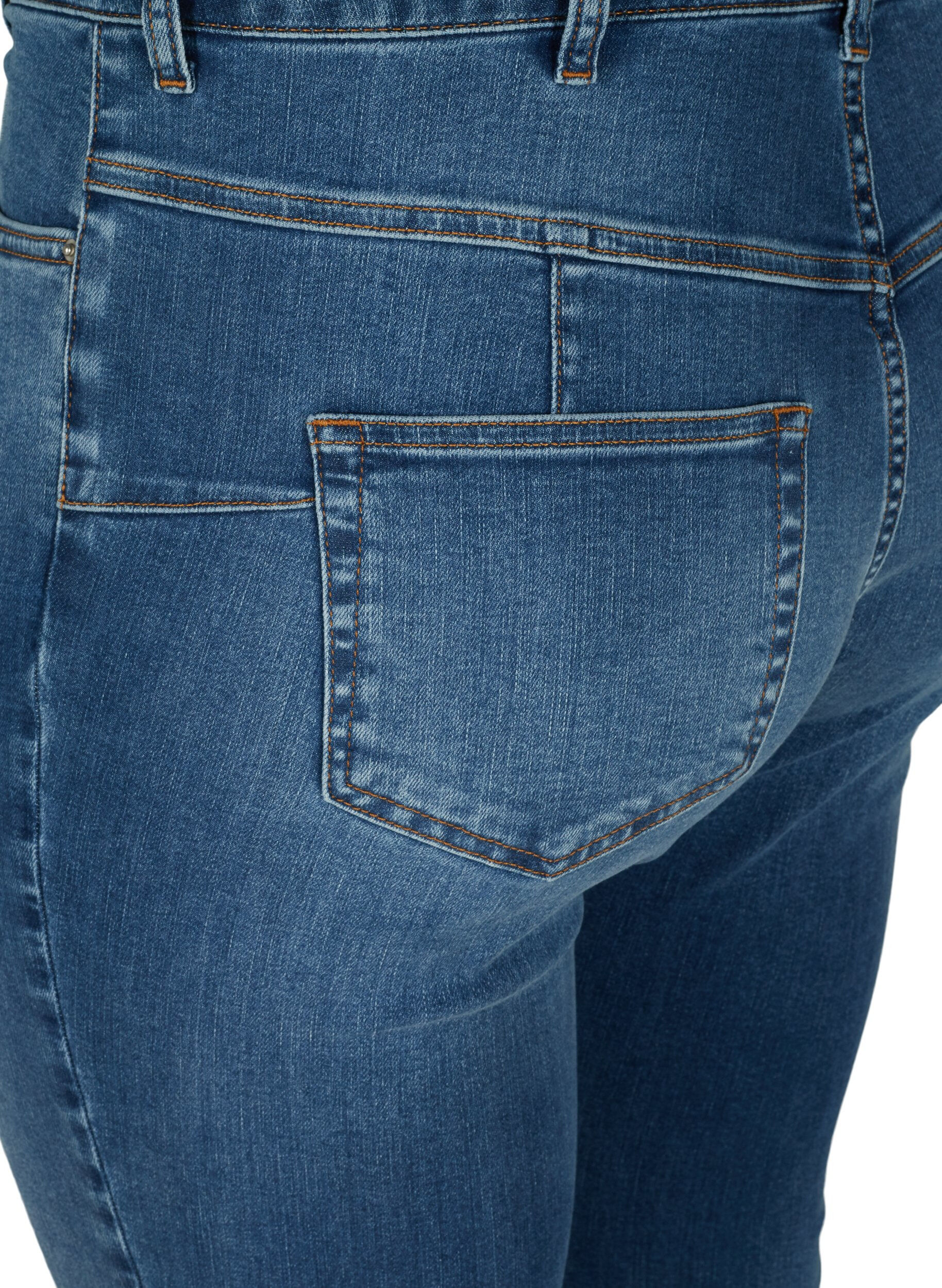 Zizzi Korkeavy&ouml;t&auml;r&ouml;iset Amy-farkut push up -vaikutelmalla, Blue denim, Packshot image number 3