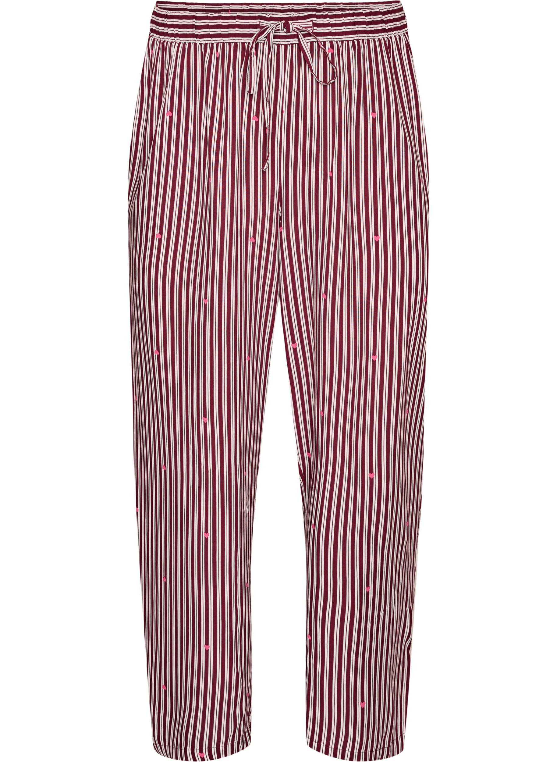 ZizziRennot y&ouml;-housut raidoilla ja syd&auml;mill&auml;, Tumma Bordeaux, Packshot image number 0