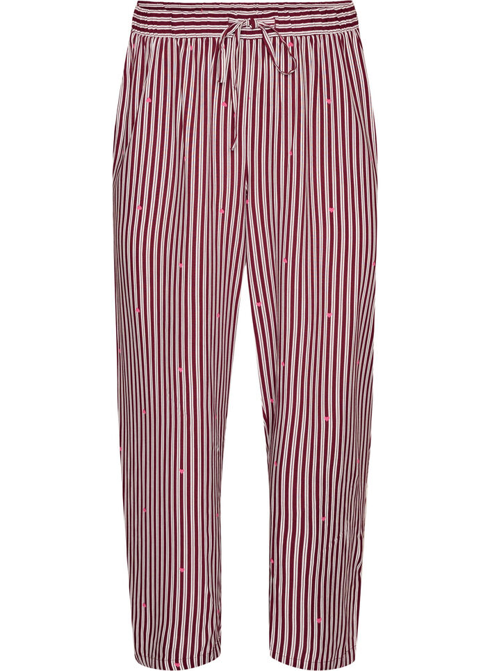 Rennot y&ouml;-housut raidoilla ja syd&auml;mill&auml;, Tumma Bordeaux, Packshot image number 0