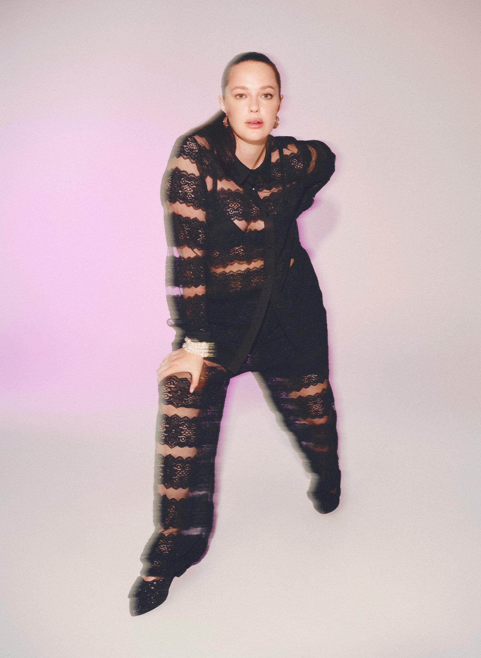 Zizzi Rento pitsipaita l&auml;pikuultavalla verkkokankaalla, Black, Image image number 0