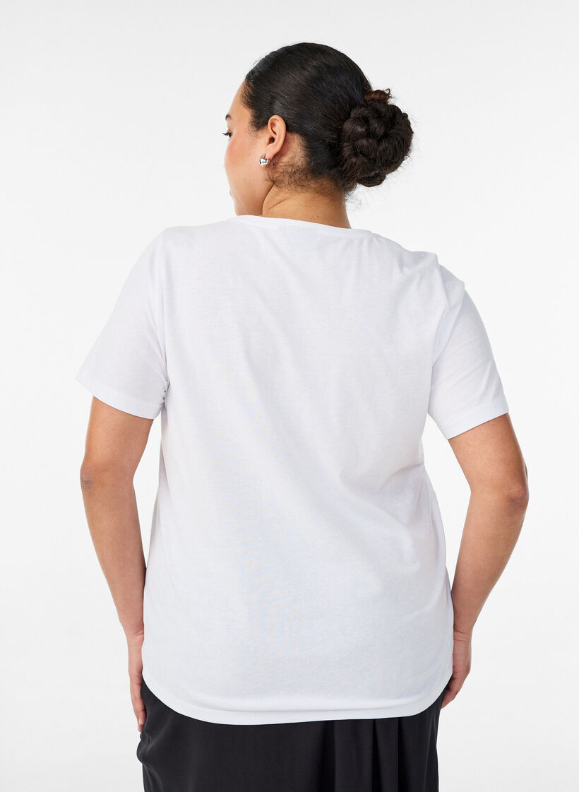 T-paita printill&auml;, Valkoinen, Model image number 2