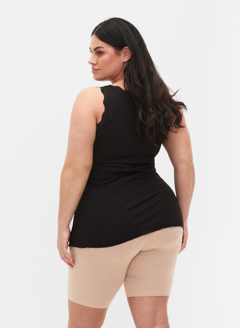 2 kpl py&ouml;r&auml;ilyshortseja viskoosista, Beige, Model image number 2