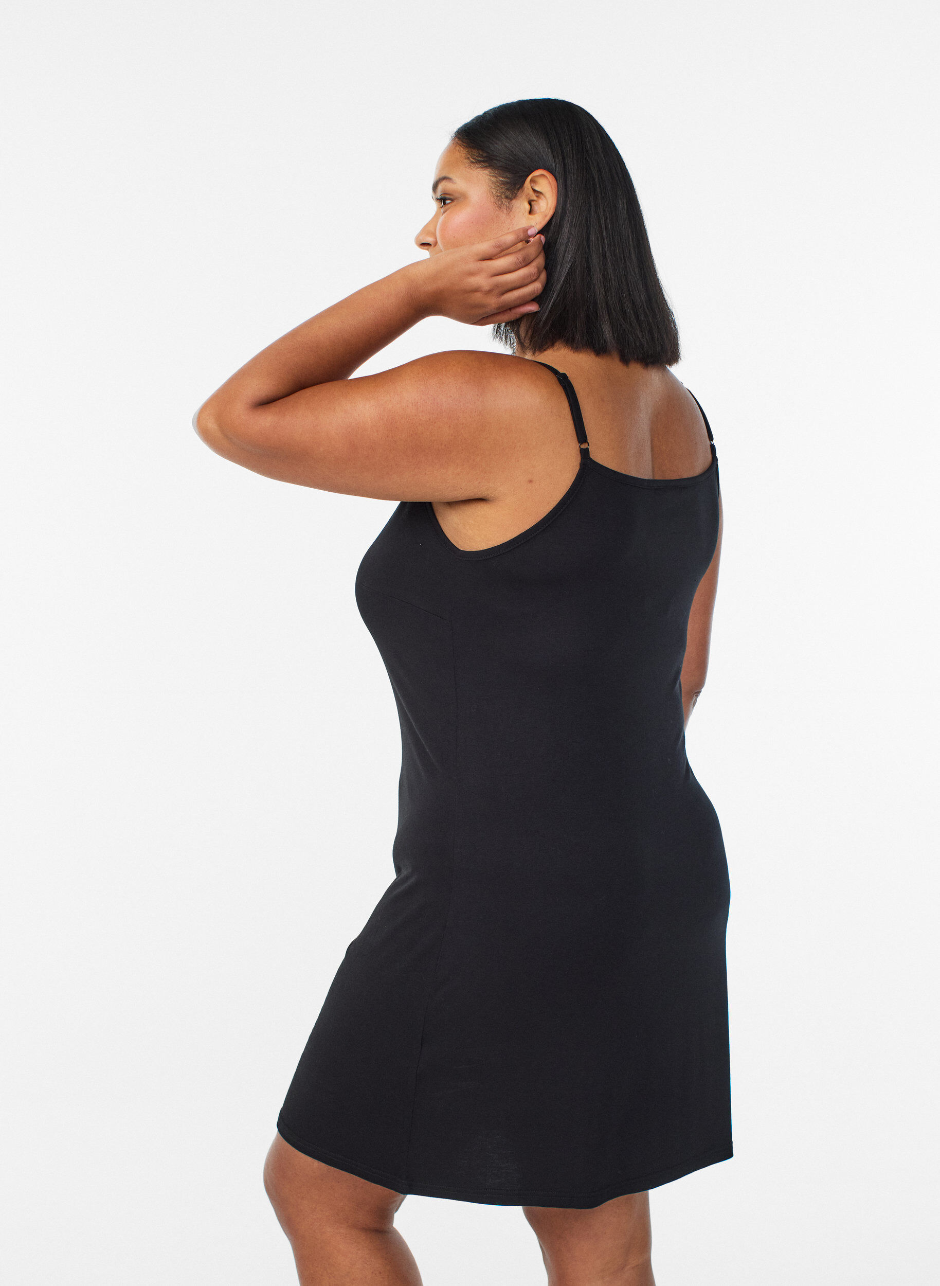 ZizziYksiv&auml;rinen alusmekko viskoosista , Musta, Model image number 2