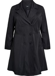 A-linjainen kev&auml;ttakki kaksirivisell&auml; kiinnityksell&auml;, Musta