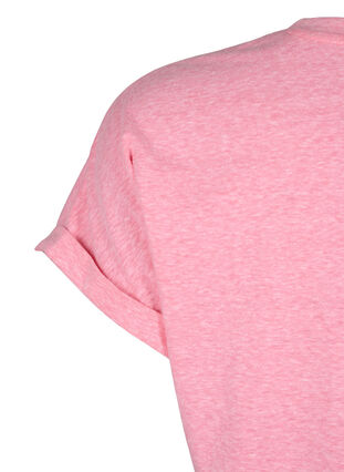 Meleerattu t-paita lyhyillä hihoilla, Strawberry Pink Mel., Packshot image number 3