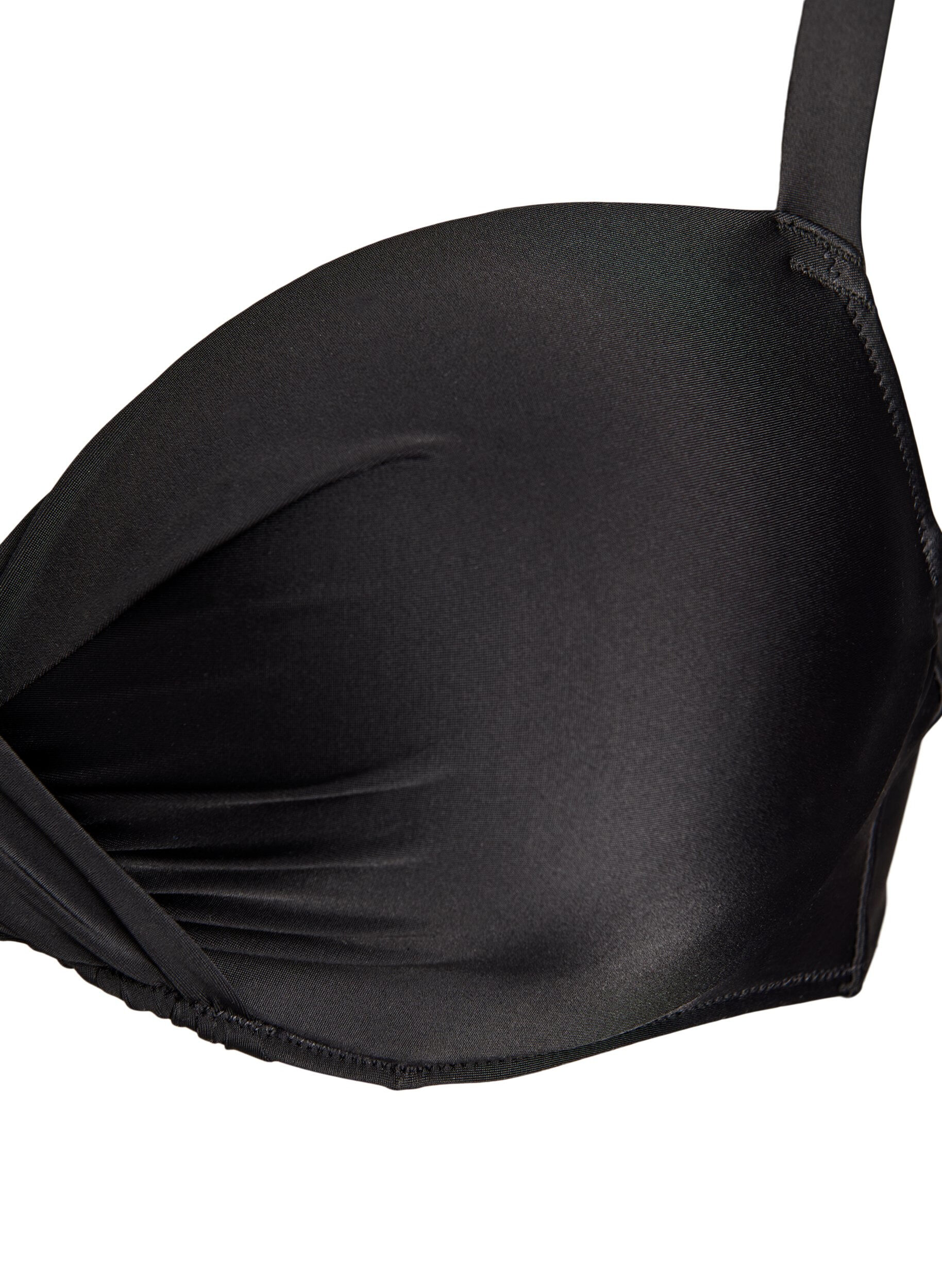ZizziKaarituelliset bikiniliivit rypytyksell&auml;, Musta, Packshot image number 2