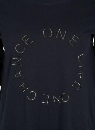 Luomupuuvillainen t-paita 2/4-hihoilla, Black, Packshot image number 2
