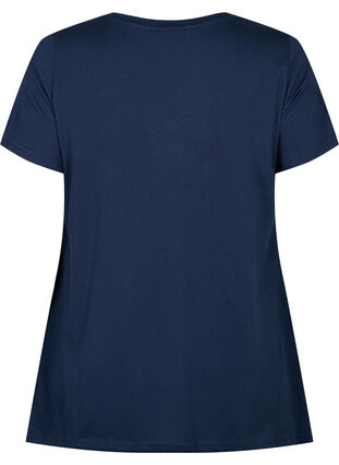 Puuvillainen t-paita lyhyillä hihoilla, Navy Blazer SOLID, Packshot image number 1