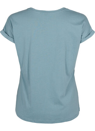 Lyhythihainen puuvillasekoitteinen T-paita, Smoke Blue, Packshot image number 1