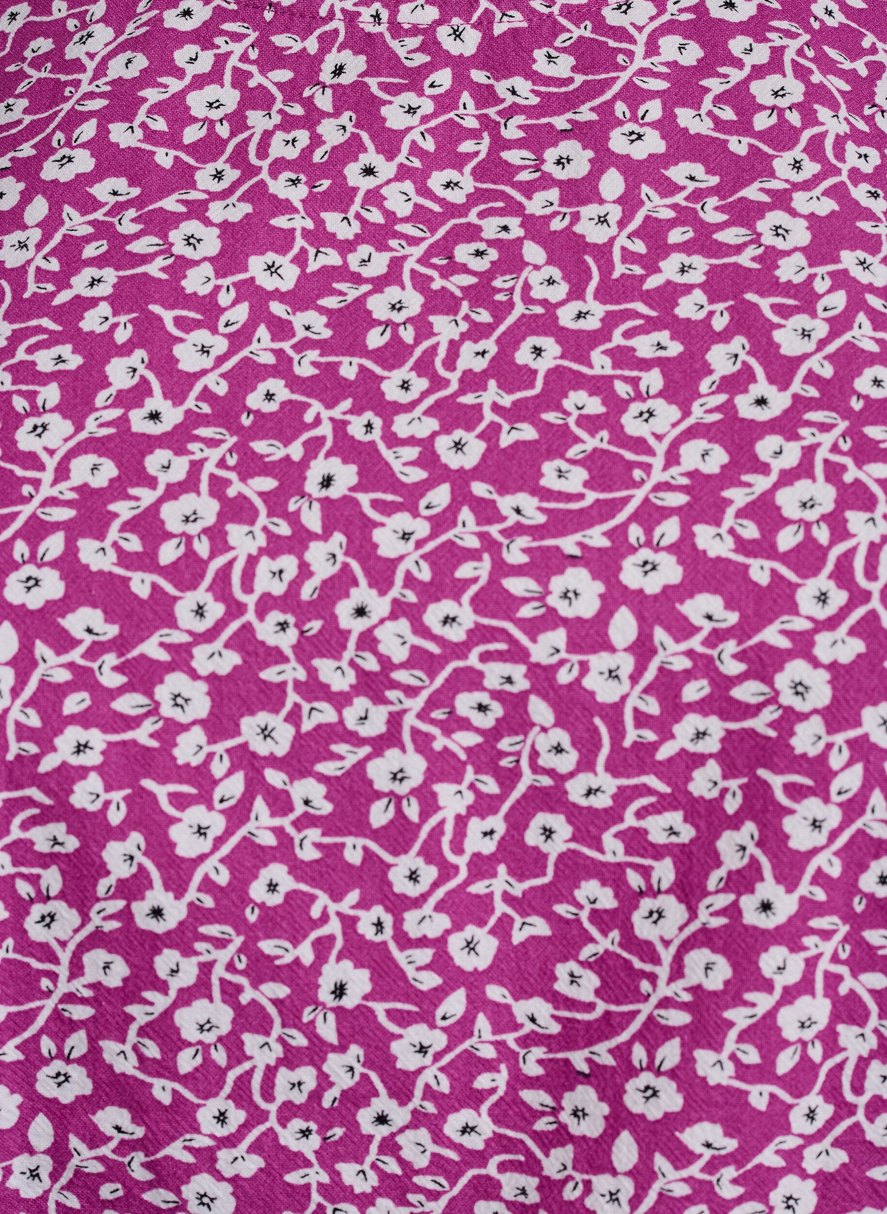 Zizzi Puuvillapusero printill&auml; ja lyhyill&auml; hihoilla, Violetti, Packshot image number 2