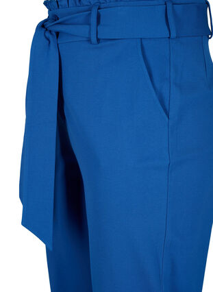 Korkeavyötäröiset housut, joissa röyhelöitä ja solmimisnauha, Blue Quartz, Packshot image number 2