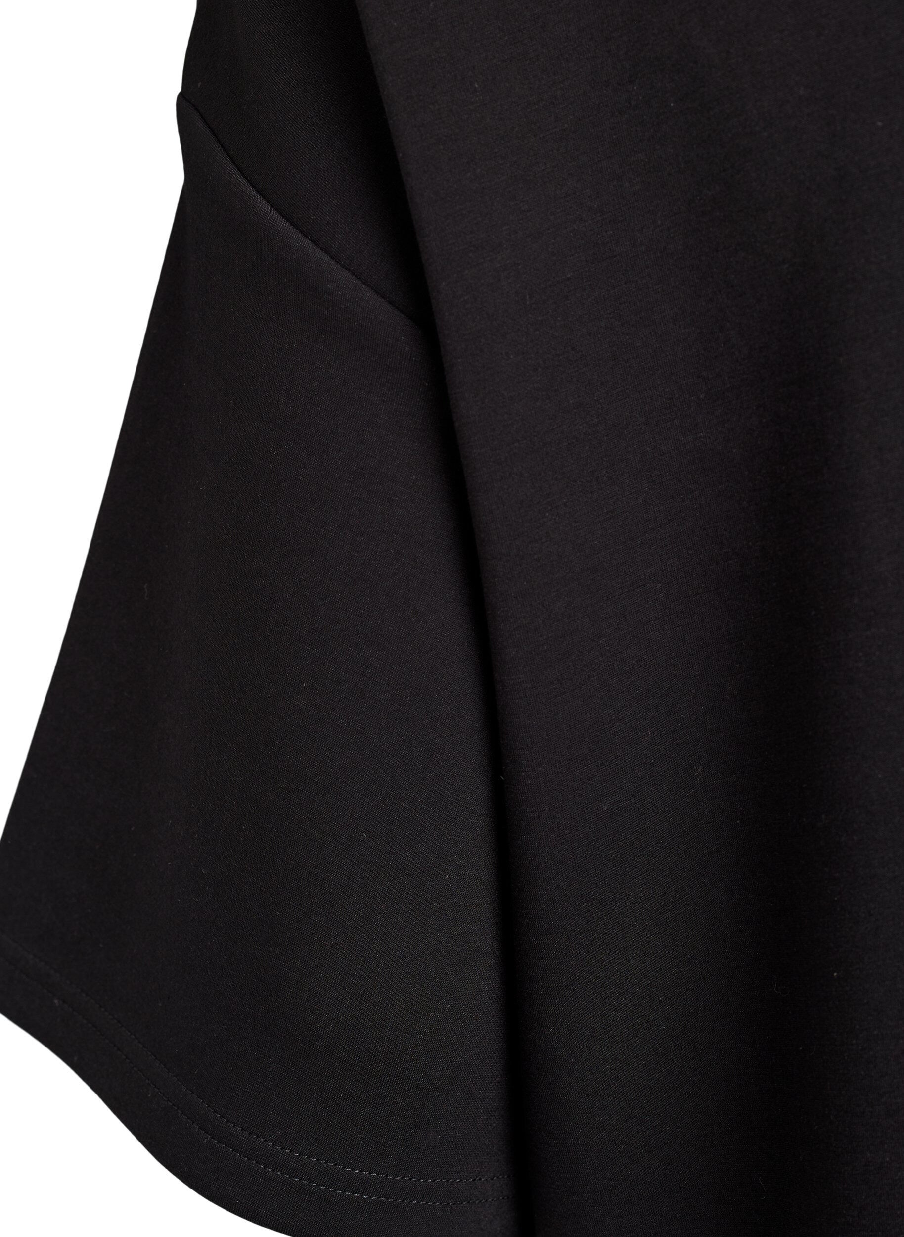 Zizzi T-paitamekko jerseyst&auml; sivuhalkioilla, Musta, Packshot image number 3