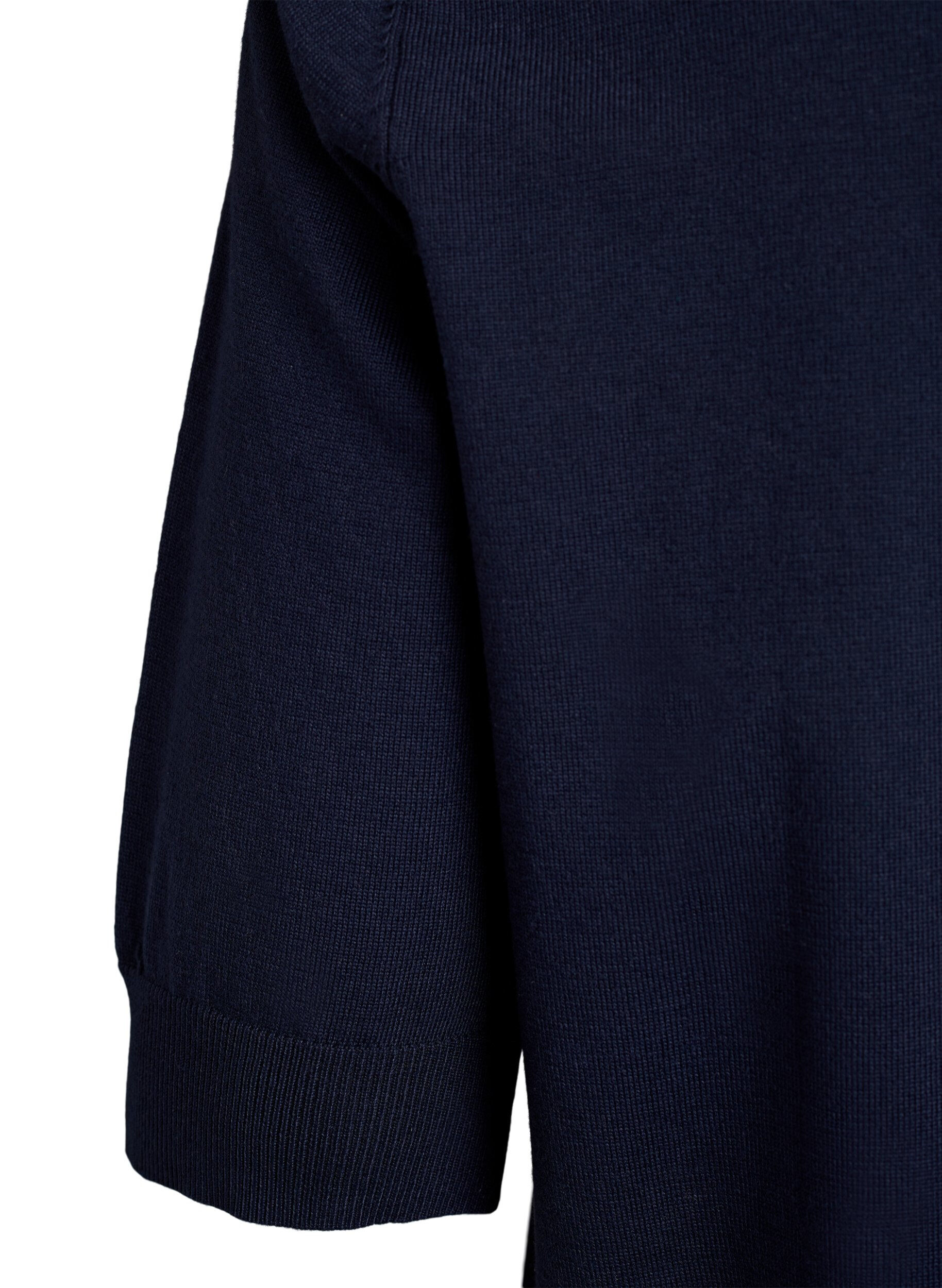 Zizzi FLASH &ndash; Hienoneulepusero lyhyill&auml; hihoilla, Sininen, Packshot image number 3