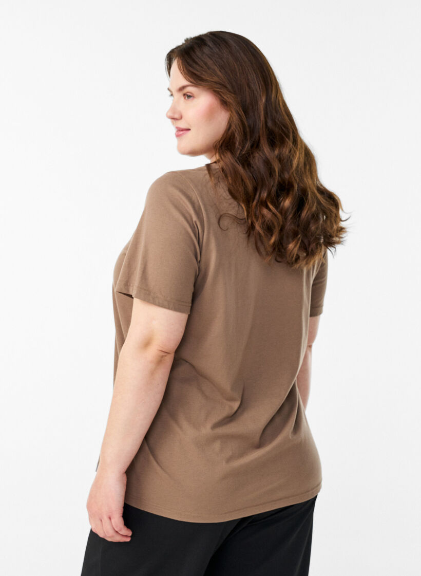T-paita printill&auml;, Ruskea, Model image number 2