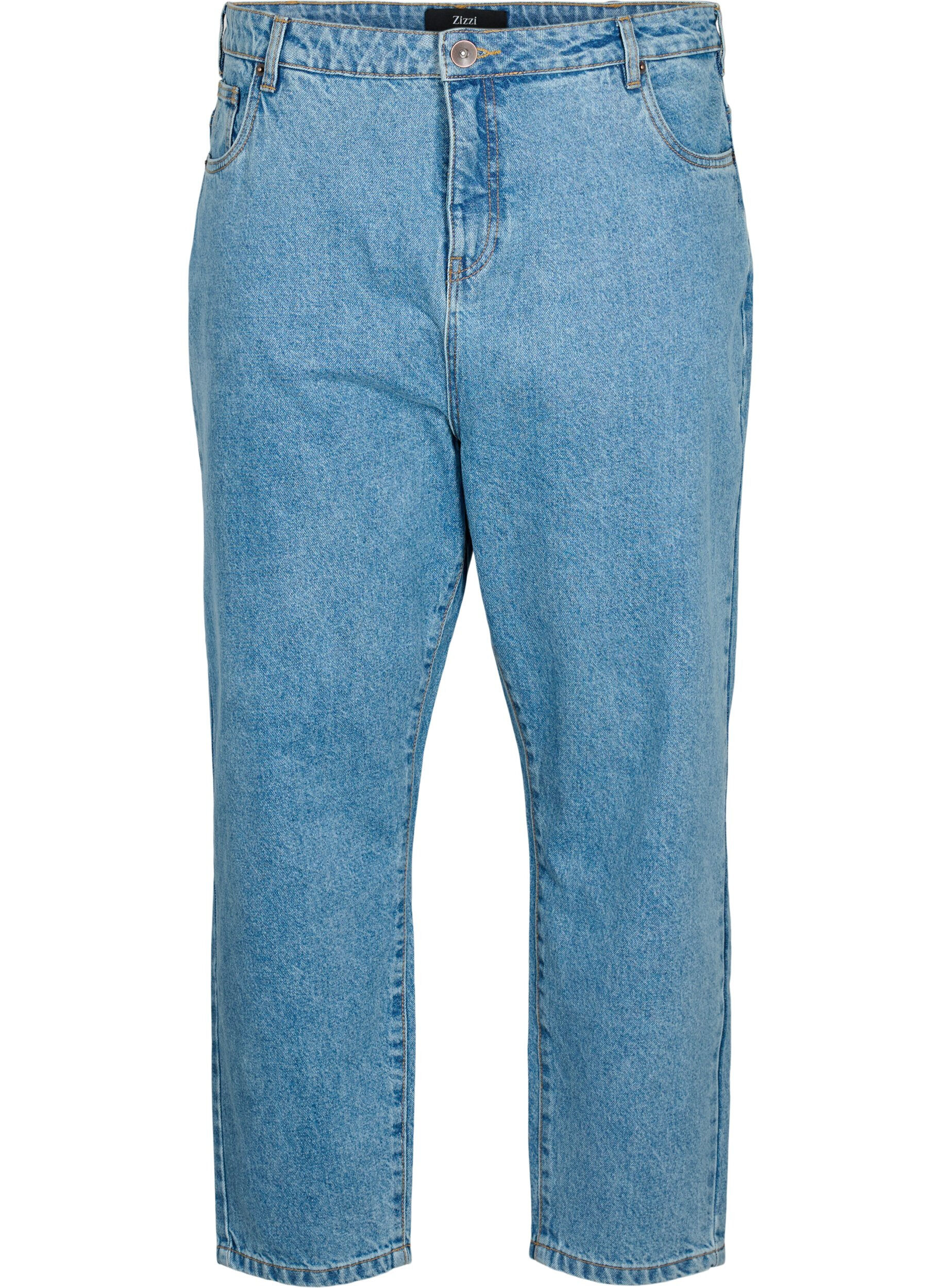 Zizzi Cropatut korkeavy&ouml;t&auml;r&ouml;iset Mille-farkut, Light blue denim, Packshot image number 0