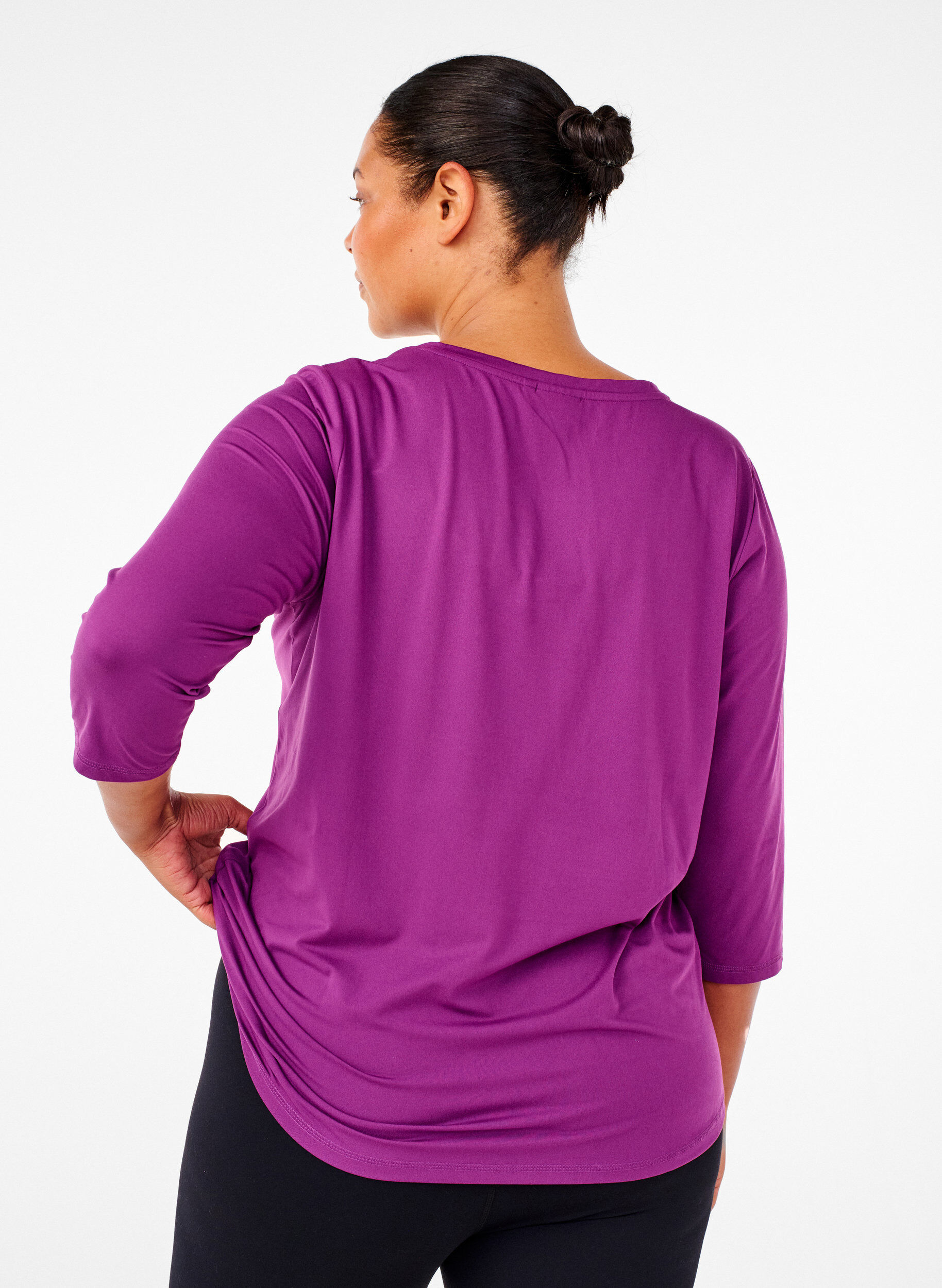 ZizziTreeniyl&auml;osa 3/4-hihoilla, Violetti, Model image number 1