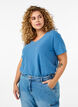 Yksiv&auml;rinen perus t-paita puuvillasta, Sininen, Model image number 0