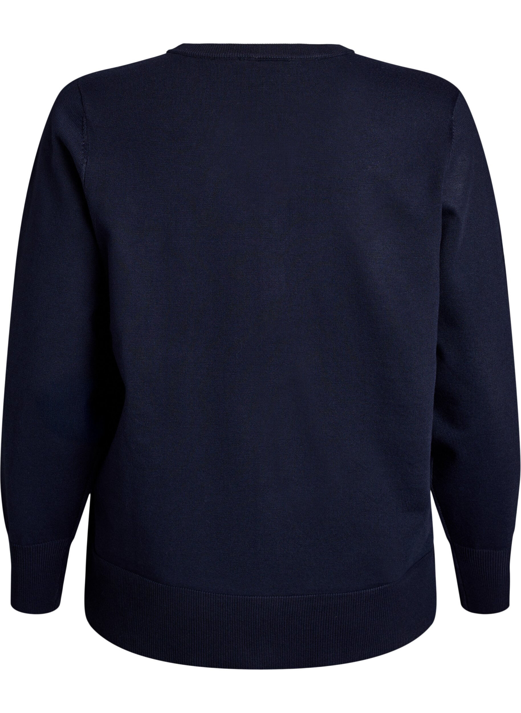 Zizzi Hienoneulottu neuletakki py&ouml;re&auml;ll&auml; p&auml;&auml;ntiell&auml;, Sininen, Packshot image number 1