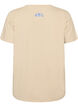 Puuvillainen T-paita printill&auml;, Beige, Packshot image number 1