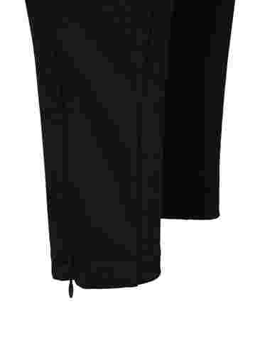 Leggingsit joustoreunuksella ja vetoketjulla, Black, Packshot image number 3