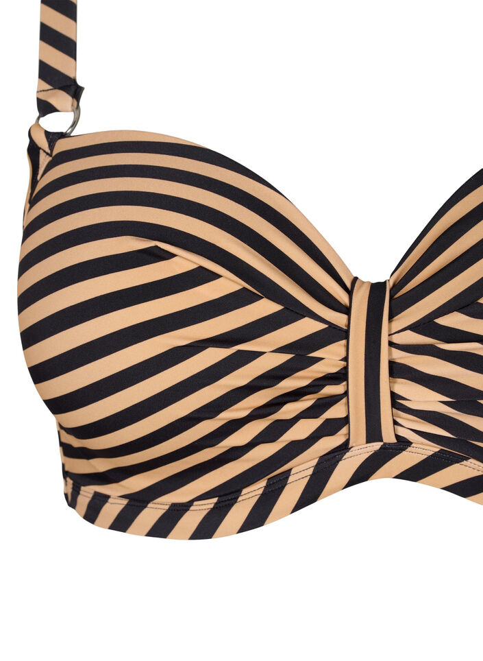 Kaarituelliset bikiniyl&auml;osa kuosilla, Ruskea, Packshot image number 2