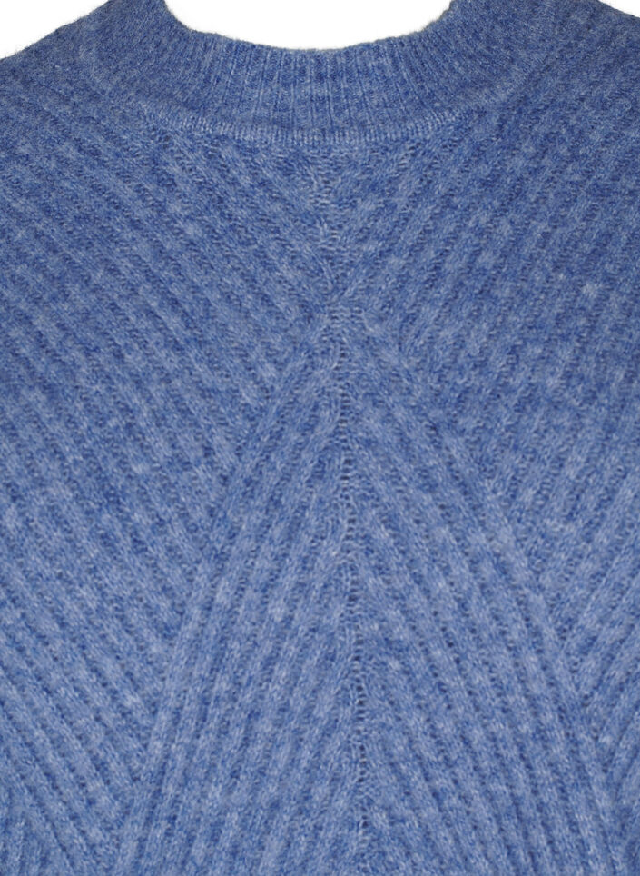 Lyhyt ribattu mekko pyöreällä pääntiellä, Grey Blue Mel., Packshot image number 2