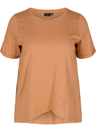Puuvillainen t-paita lyhyillä hihoilla, Pecan Brown, Packshot image number 0
