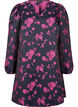 Lyhyt jacquard-mekko pitkillä hihoilla, Black w. Red Rose, Packshot image number 0