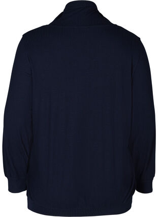 Pitkähihainen pusero korkealla kauluksella, jossa nyöri, Navy Blazer, Packshot image number 1