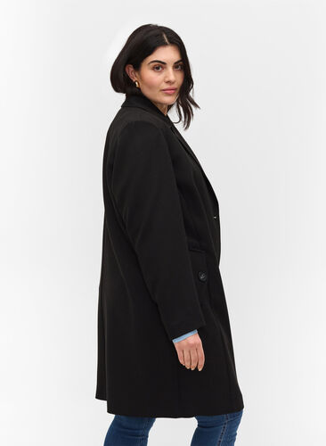 Klassinen takki nappikiinnityksellä, Black, Model image number 1