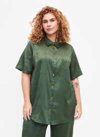 Pitkä paita tekstuurikuviolla, Duck Green, Model
