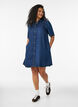 Lyocell-denimmekko napeilla ja lyhyill&auml; hihoilla, Sininen, Model image number 0