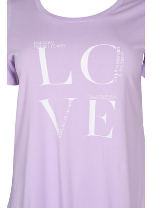 Lyhythihainen puuvillainen t-paita painatuksella, Lavendula LOVE, Packshot image number 2