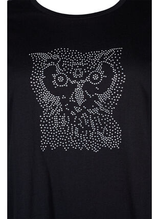 Ekologisesta puuvillasta valmistettu t-paita niiteillä, Black Owl, Packshot image number 2