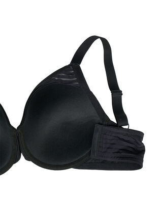 Muotoillut rintaliivit raidallisella verkolla, Black, Packshot image number 3