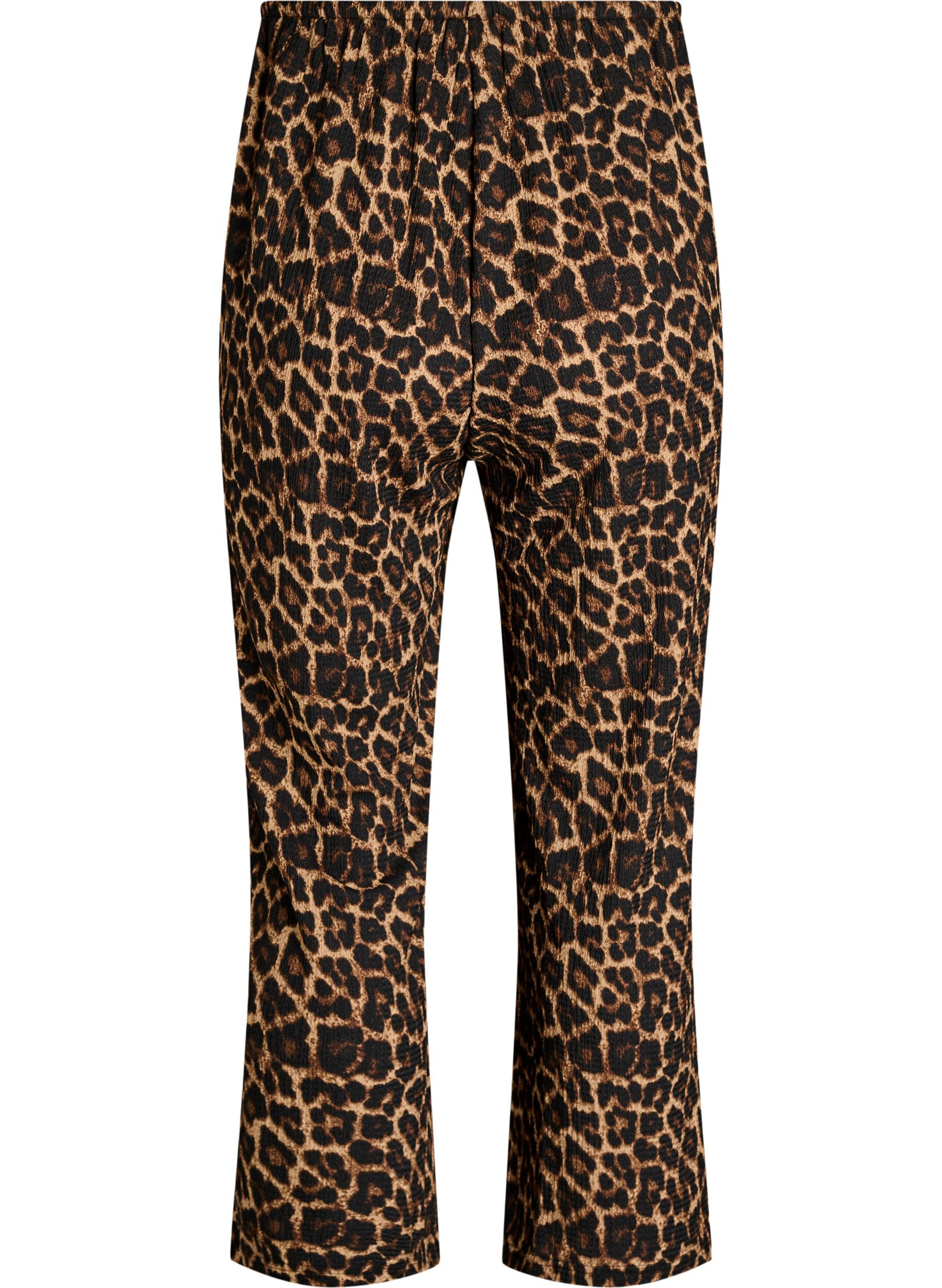 Zizzi Leve&auml;lahkeiset housut kevyest&auml; teksturoidusta kankaasta, Musta, Packshot image number 1