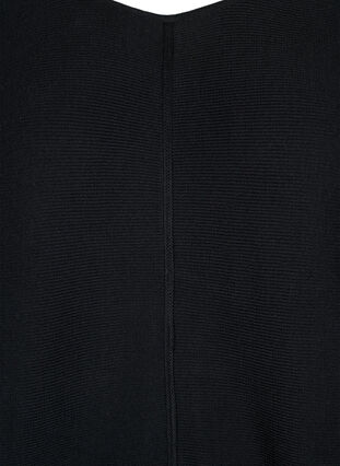 Ribbimekko, jossa on ¾-mittaiset hihat, Black, Packshot image number 2