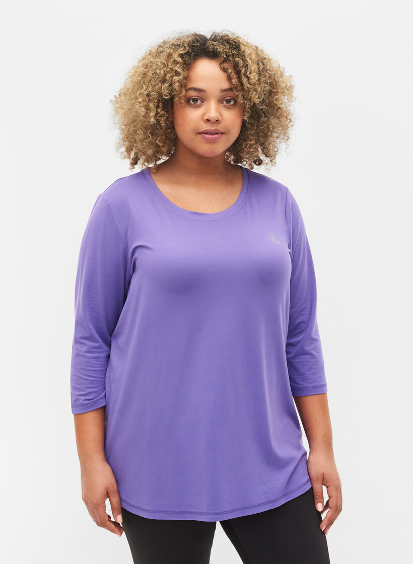 Treenipusero 3/4-hihoilla, Violetti, Model image number 0