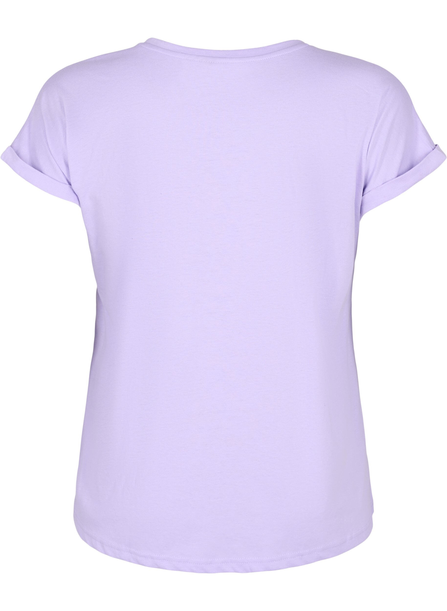 ZizziLyhythihainen t-paita puuvillasekoitteesta, Violetti, Packshot image number 1