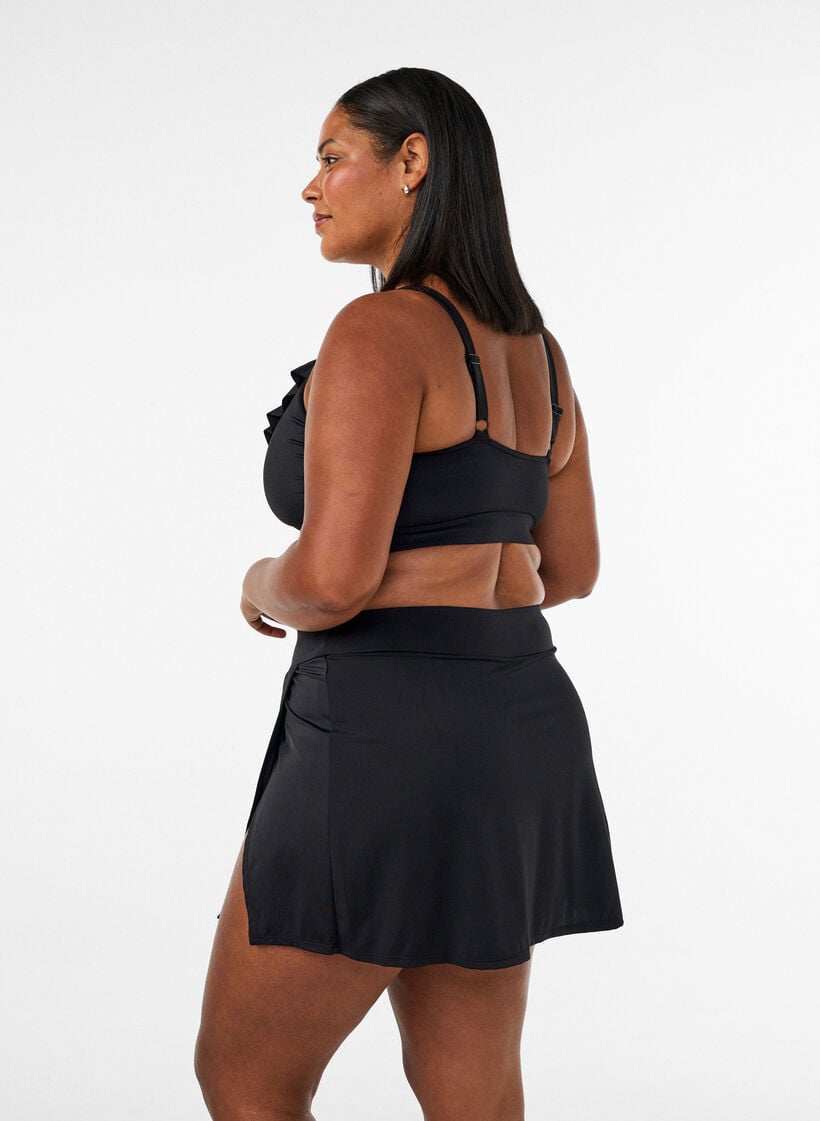 Bikinihousut brief-mallina ja kietaisuefektill&auml;, Musta, Model image number 1