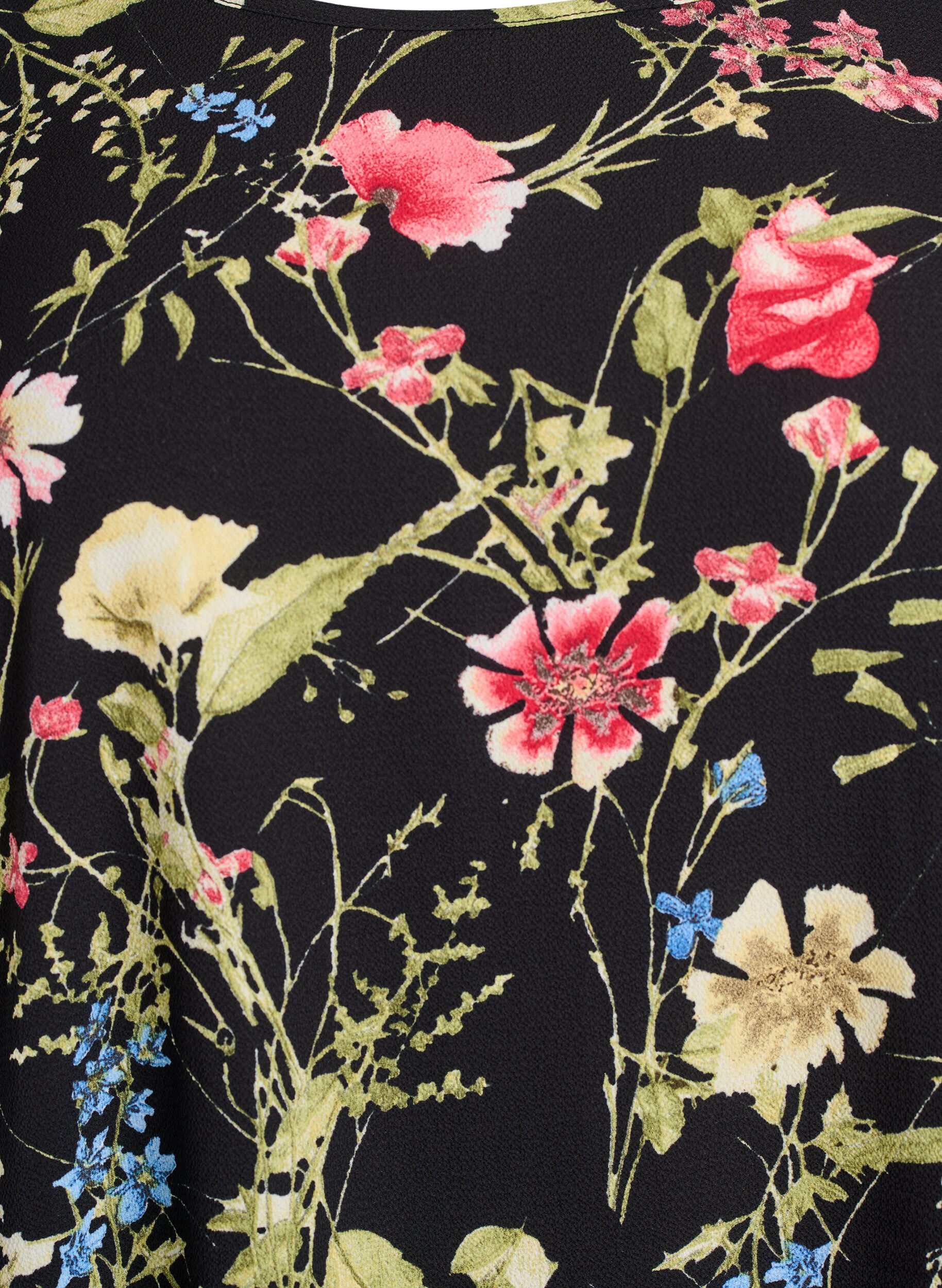 Zizzi Lyhythihainen, kuvioitu mekko, Musta, Packshot image number 2