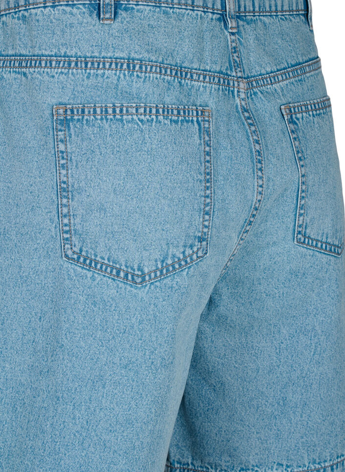 Korkeavyötäröiset farkkushortsit, Light Blue Denim, Packshot image number 3