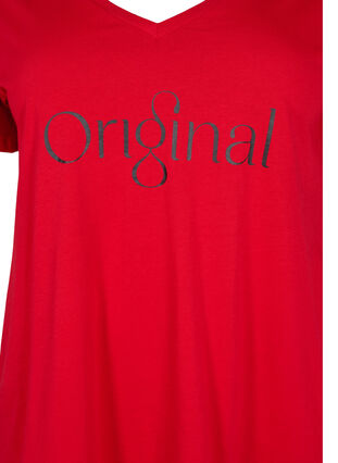 Puuvillainen t-paita tekstiprintillä ja v-pääntiellä, Tango Red ORI, Packshot image number 2