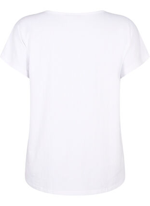 T-paita, jossa on v-pääntie ja rintatasku, Bright White, Packshot image number 1