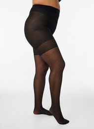 Push-up sukkahousut 50 denier printill&auml;, Musta