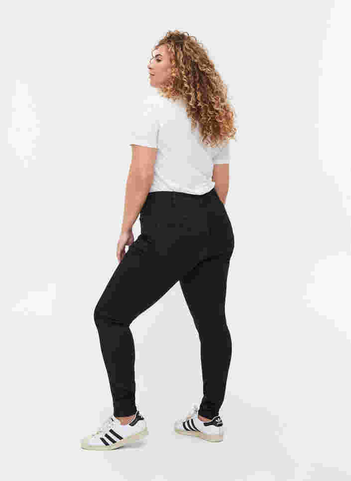 Korkeavyötäröiset super slim Amy farkut, Black, Model image number 2