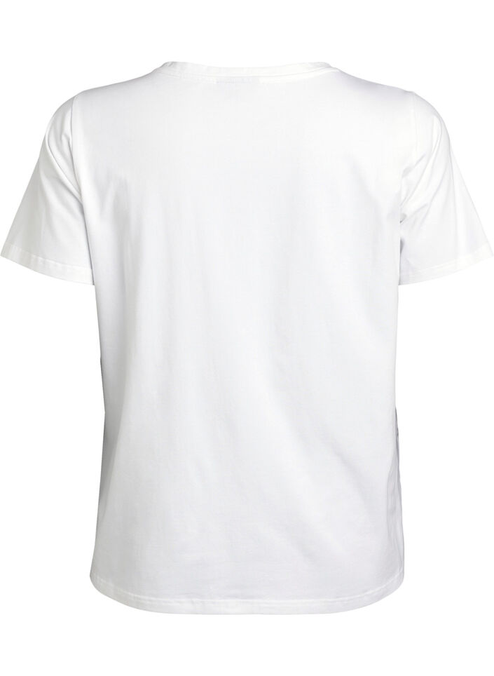 T-paita luomupuuvillasta kukkaprintillä, B. White w. Rose, Packshot image number 1