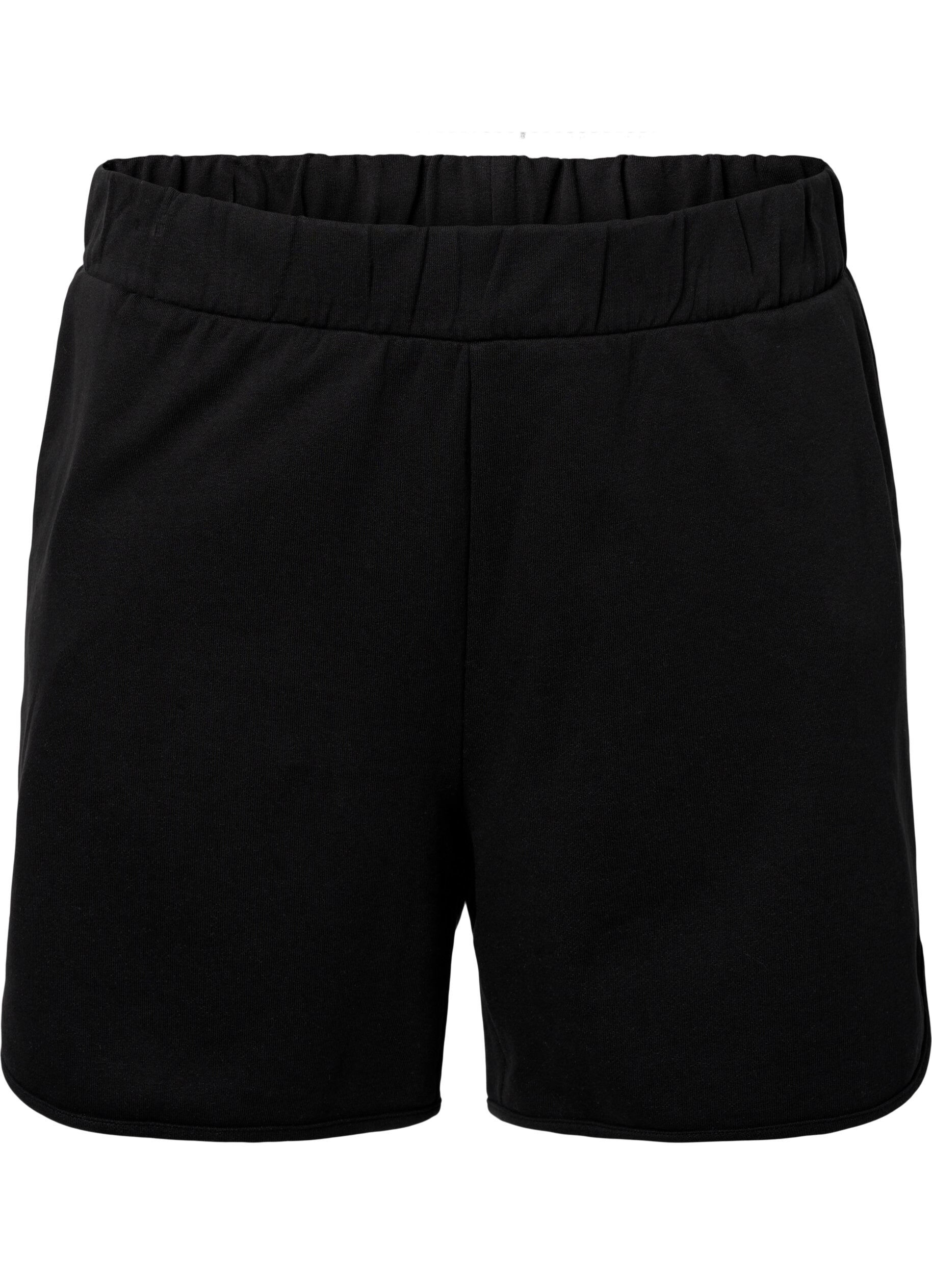 Zizzi Yksiv&auml;riset collegeshortsit taskuilla, Black, Packshot image number 0