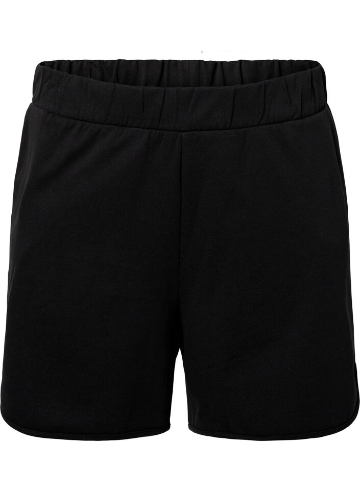 Yksiväriset collegeshortsit taskuilla, Black, Packshot image number 0